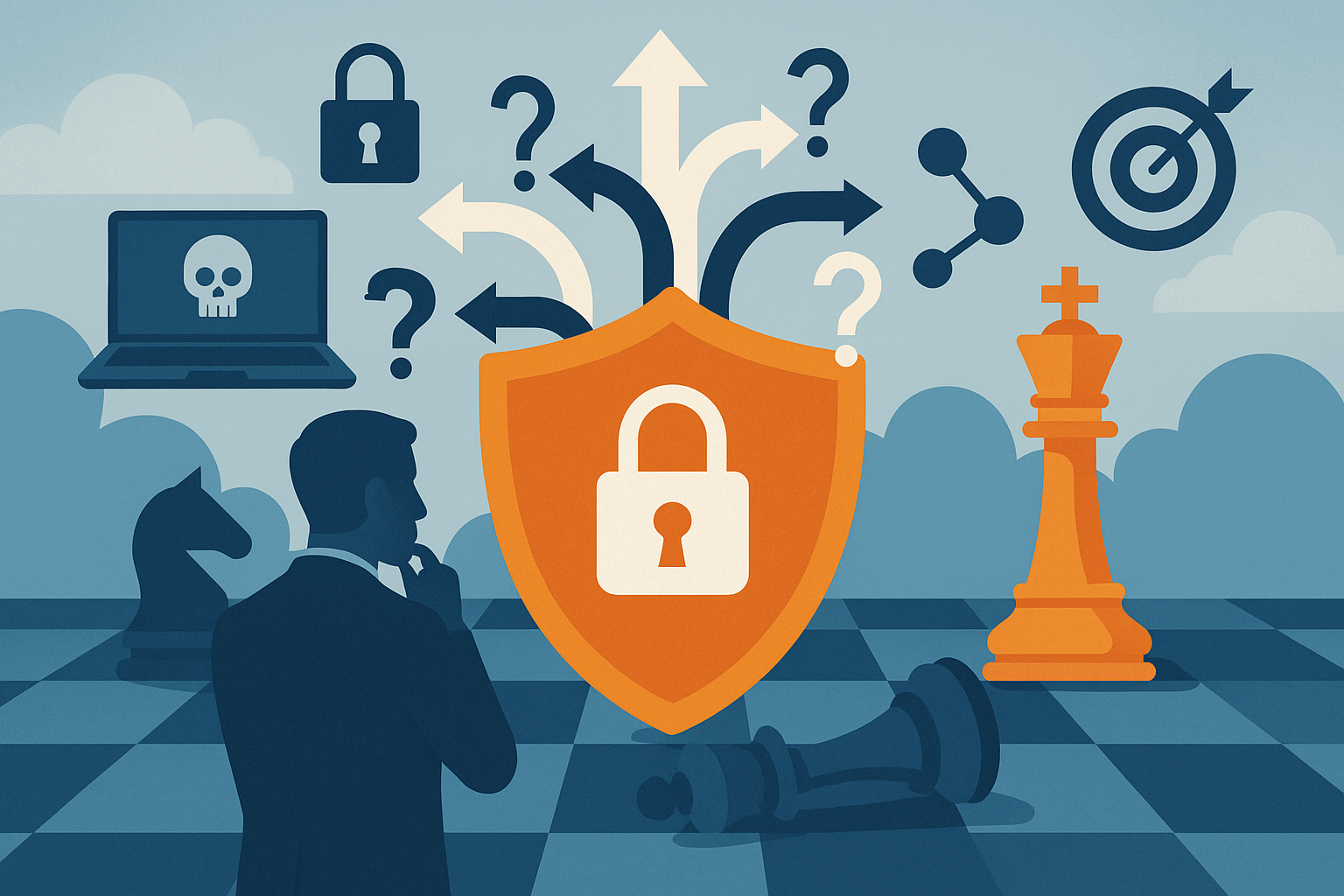 Illustration of cybersecurity strategy, highlighting the balance between surveillance and privacy in the context of cyber warfare.