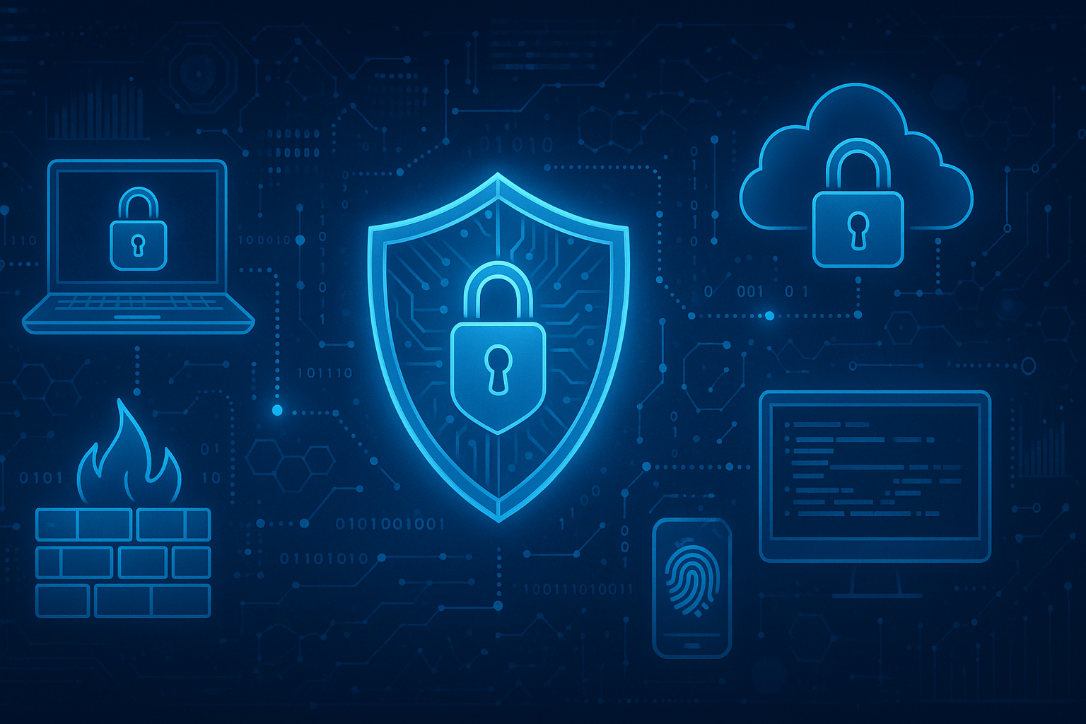 Visual depiction of advanced cybersecurity measures and technologies.